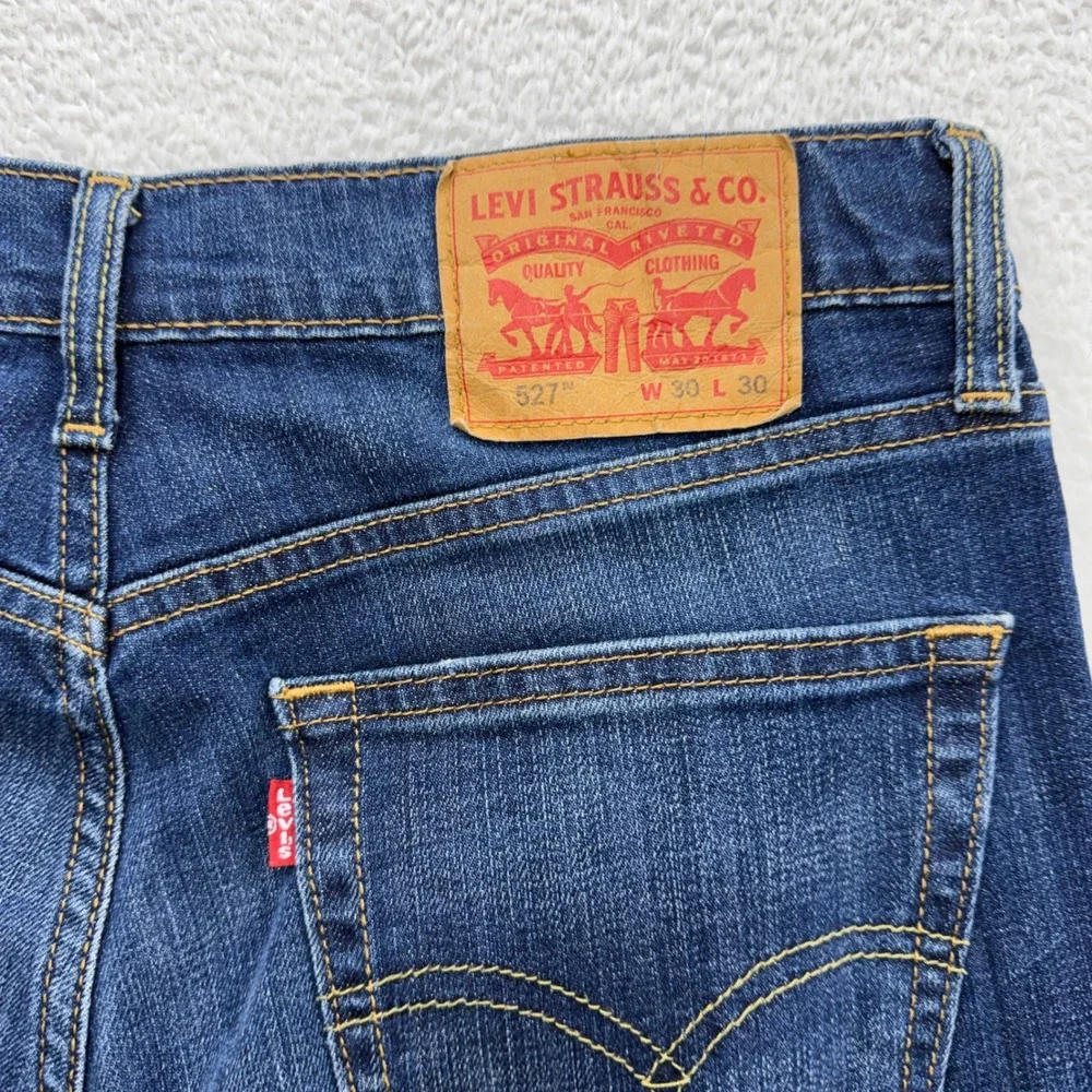 Levis 527 Mens Slim Bootcut Jeans Blue Medium Wash Denim 30x30